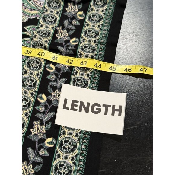 Catherines Womens 2X Long Sleeve Paisley Shift Dress Green Purple Liquid Knit - Picture 8 of 8